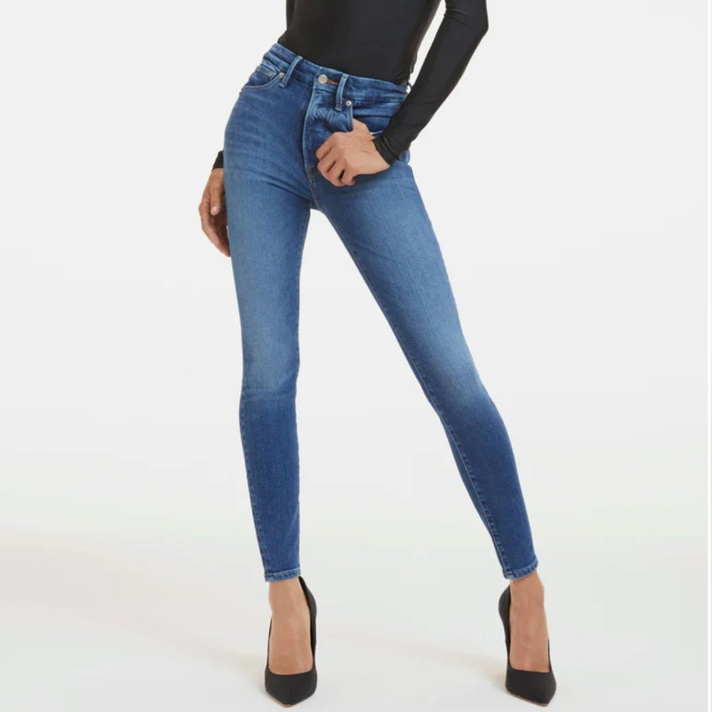 Good American Good Waist Skinny Light Compression Jeans Size 30 / 10